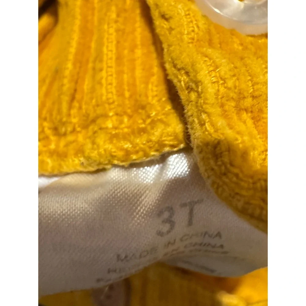 Blueberry Boulevard Girls Mustard Corduroy Embroidered‎ Pinafore Dress Size 3t
